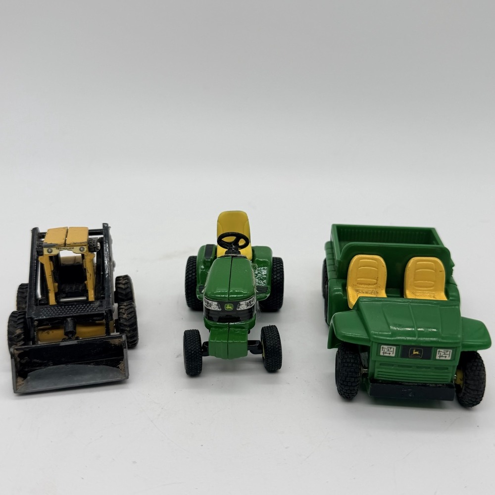 John Deere Gator Tractor & New Holland Skid Steer Diecast Farm Toys Lot of 3